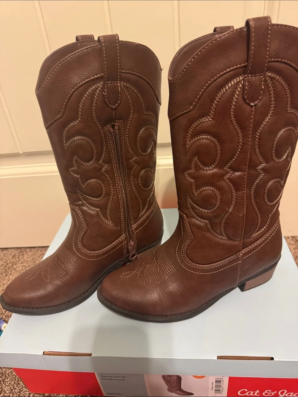 Brown Western Cowboy Boots for Girls - Classic Leather Style